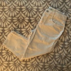 Cropped White Jeans Mid-Rise